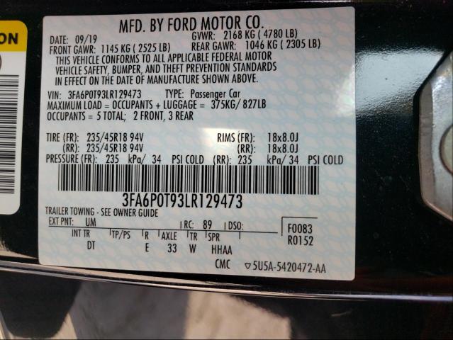 Photo 9 VIN: 3FA6P0T93LR129473 - FORD FUSION SE 