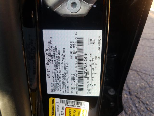 Photo 9 VIN: 3FA6P0T93LR165616 - FORD FUSION SE 