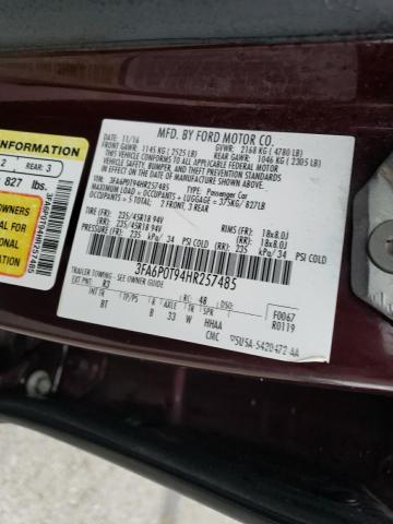 Photo 11 VIN: 3FA6P0T94HR257485 - FORD FUSION SE 