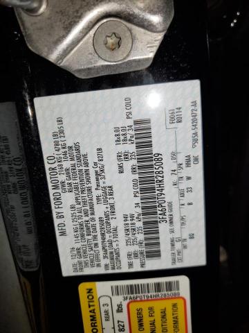 Photo 11 VIN: 3FA6P0T94HR285089 - FORD FUSION SE 