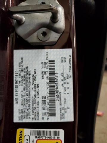 Photo 11 VIN: 3FA6P0T94HR343119 - FORD FUSION 