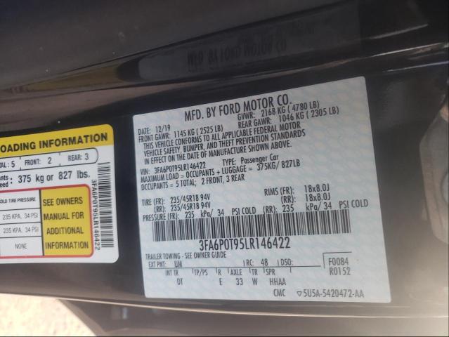 Photo 9 VIN: 3FA6P0T95LR146422 - FORD FUSION SE 