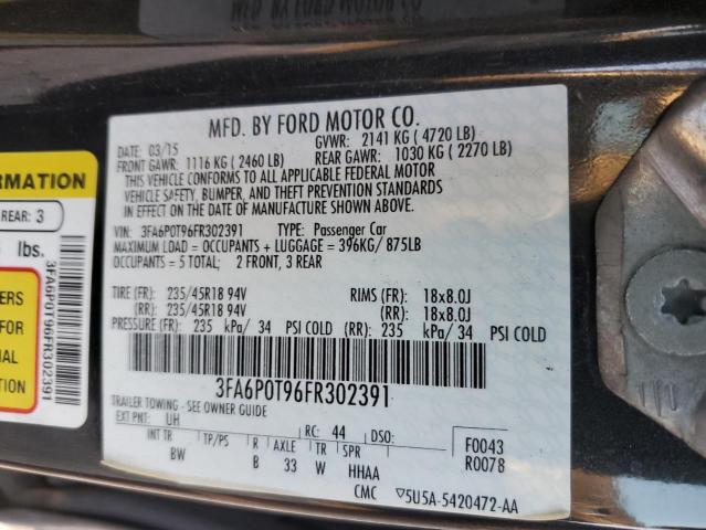 Photo 12 VIN: 3FA6P0T96FR302391 - FORD FUSION 