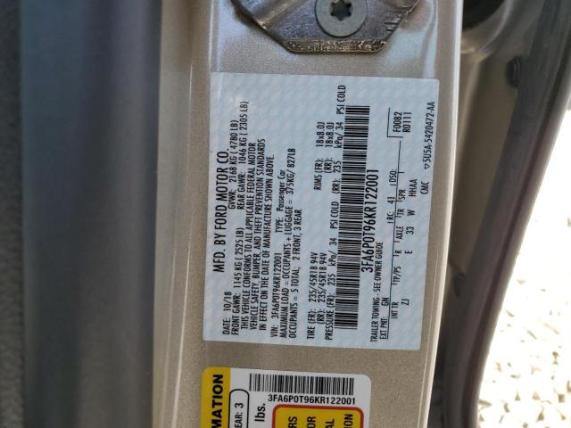 Photo 11 VIN: 3FA6P0T96KR122001 - FORD FUSION 