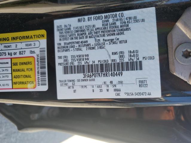 Photo 11 VIN: 3FA6P0T97HR140449 - FORD FUSION 