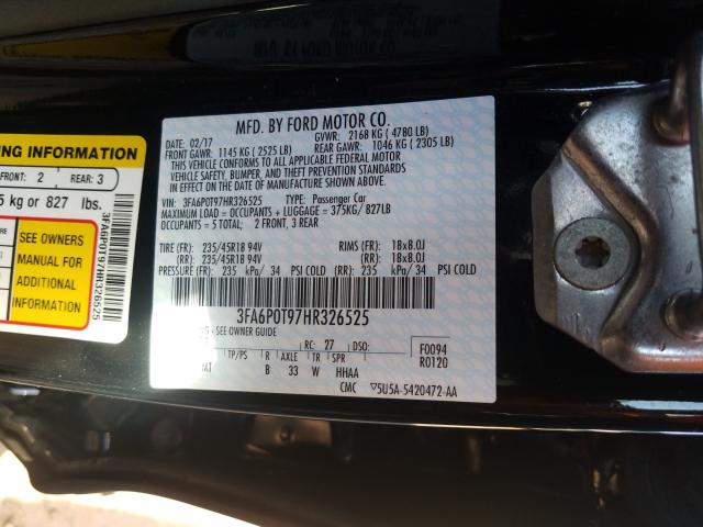 Photo 9 VIN: 3FA6P0T97HR326525 - FORD FUSION SE 