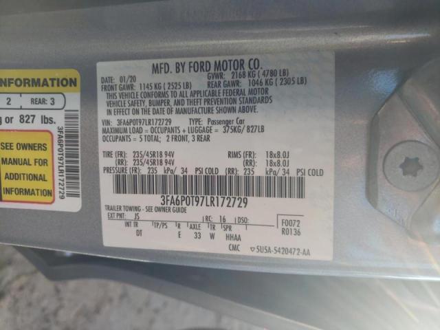 Photo 9 VIN: 3FA6P0T97LR172729 - FORD FUSION SE 