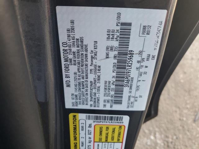 Photo 12 VIN: 3FA6P0T97LR259689 - FORD FUSION SE 