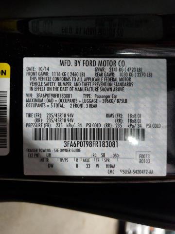 Photo 9 VIN: 3FA6P0T98FR183081 - FORD FUSION SE 