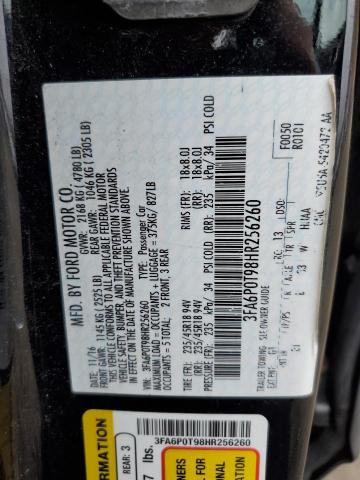 Photo 11 VIN: 3FA6P0T98HR256260 - FORD FUSION SE 