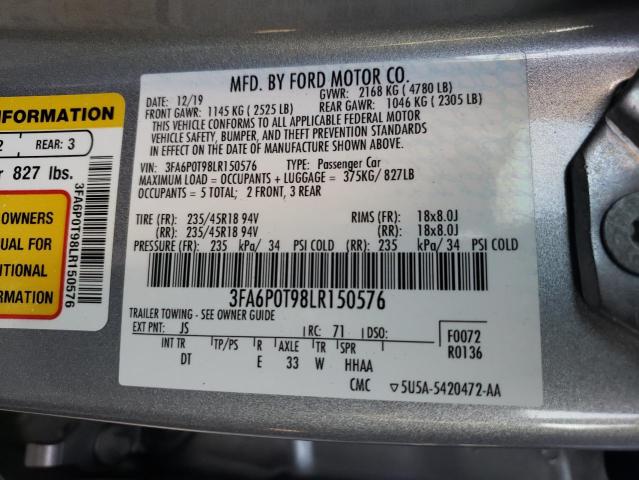 Photo 11 VIN: 3FA6P0T98LR150576 - FORD FUSION SE 