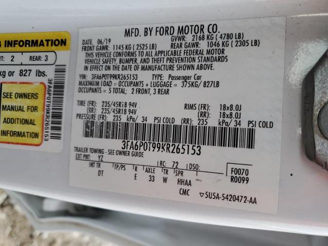 Photo 11 VIN: 3FA6P0T99KR265153 - FORD FUSION 