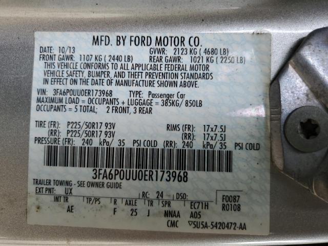 Photo 9 VIN: 3FA6P0UU0ER173968 - FORD FUSION S H 