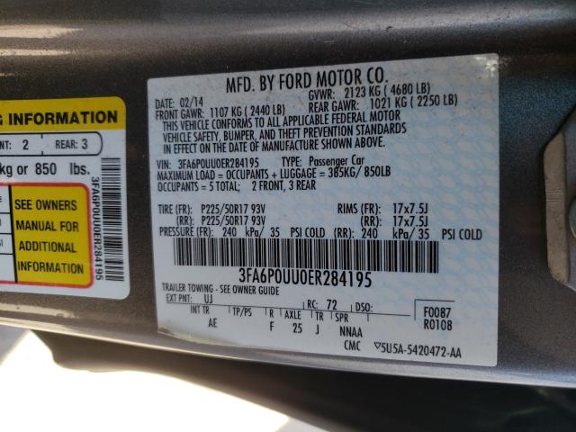 Photo 9 VIN: 3FA6P0UU0ER284195 - FORD FUSION S H 