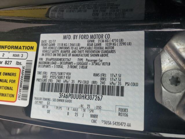 Photo 11 VIN: 3FA6P0UU0HR307267 - FORD FUSION 