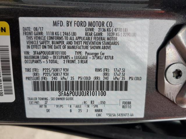 Photo 11 VIN: 3FA6P0UU0JR101100 - FORD FUSION S H 