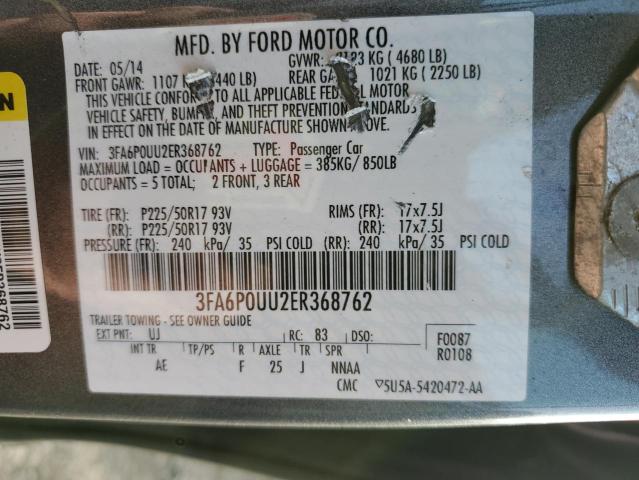 Photo 9 VIN: 3FA6P0UU2ER368762 - FORD FUSION S H 