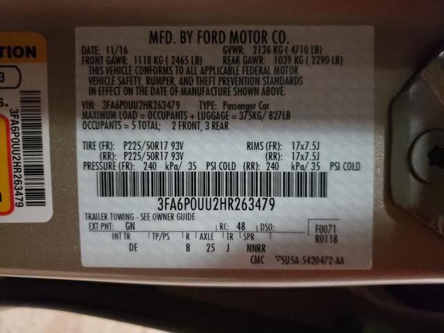 Photo 9 VIN: 3FA6P0UU2HR263479 - FORD FUSION S H 