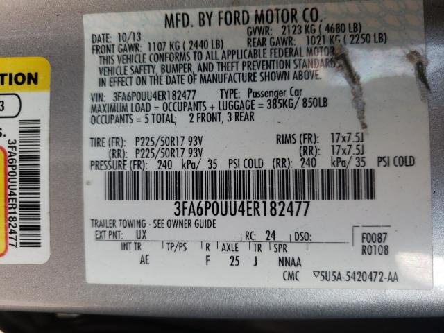 Photo 9 VIN: 3FA6P0UU4ER182477 - FORD FUSION S H 