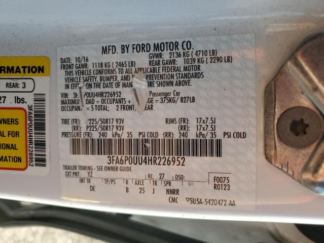 Photo 11 VIN: 3FA6P0UU4HR226952 - FORD FUSION S H 