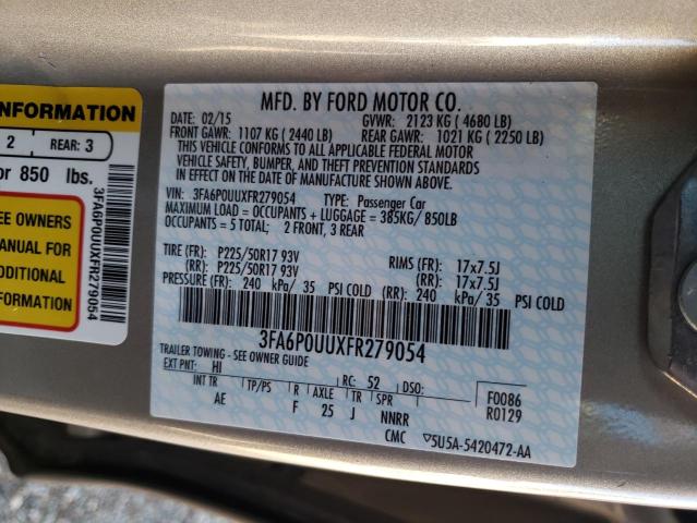 Photo 9 VIN: 3FA6P0UUXFR279054 - FORD FUSION S H 