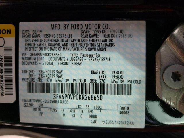 Photo 9 VIN: 3FA6P0VP0KR268650 - FORD FUSION SPO 