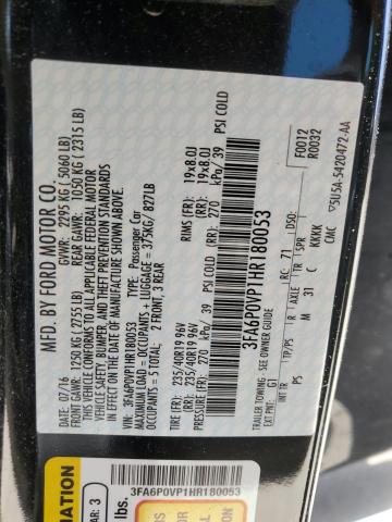 Photo 12 VIN: 3FA6P0VP1HR180053 - FORD FUSION SPO 