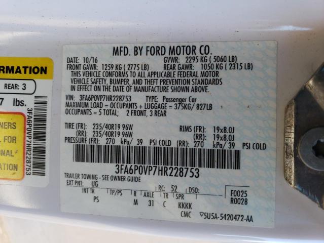 Photo 11 VIN: 3FA6P0VP7HR228753 - FORD FUSION 