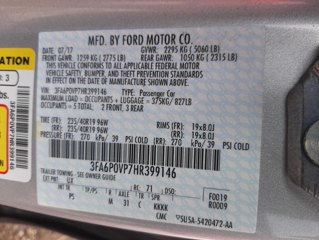 Photo 9 VIN: 3FA6P0VP7HR399146 - FORD FUSION SPO 