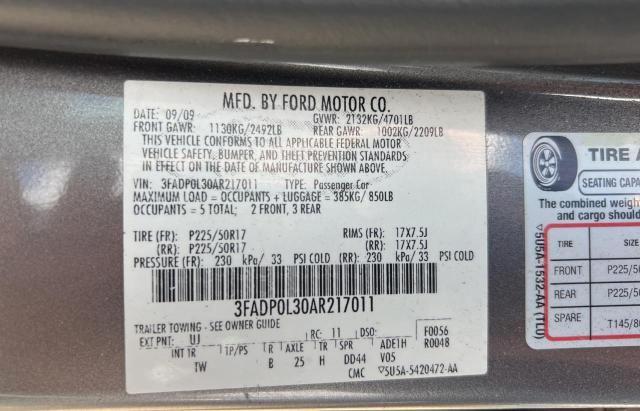 Photo 9 VIN: 3FADP0L30AR217011 - FORD FUSION HYB 