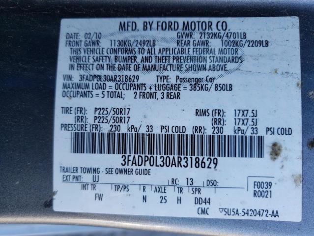 Photo 9 VIN: 3FADP0L30AR318629 - FORD FUSION HYB 