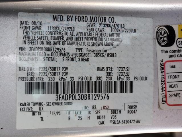 Photo 11 VIN: 3FADP0L30BR129576 - FORD FUSION 