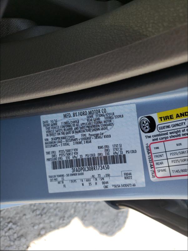 Photo 9 VIN: 3FADP0L30BR173450 - FORD FUSION HYB 