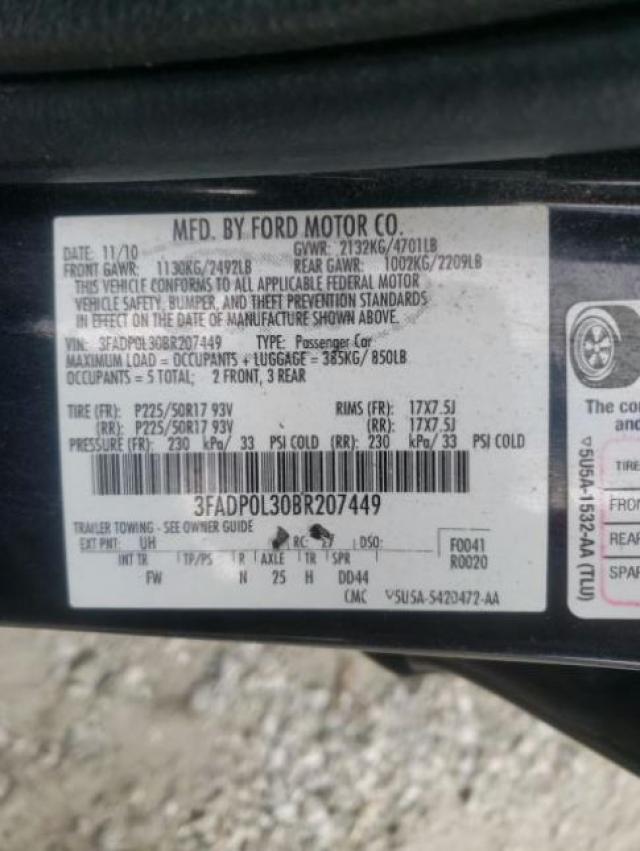 Photo 9 VIN: 3FADP0L30BR207449 - FORD FUSION HYB 