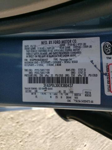 Photo 11 VIN: 3FADP0L30CR380437 - FORD FUSION HYB 