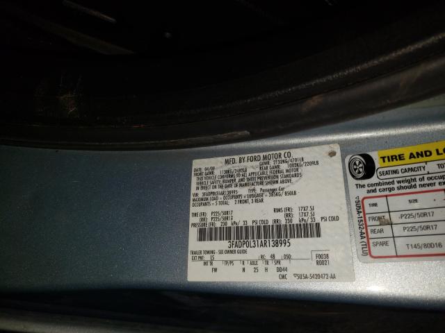 Photo 9 VIN: 3FADP0L31AR138995 - FORD FUSION HYB 