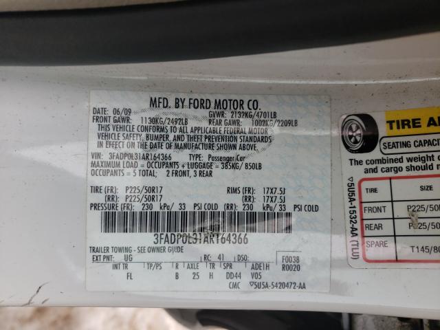 Photo 9 VIN: 3FADP0L31AR164366 - FORD FUSION HYB 