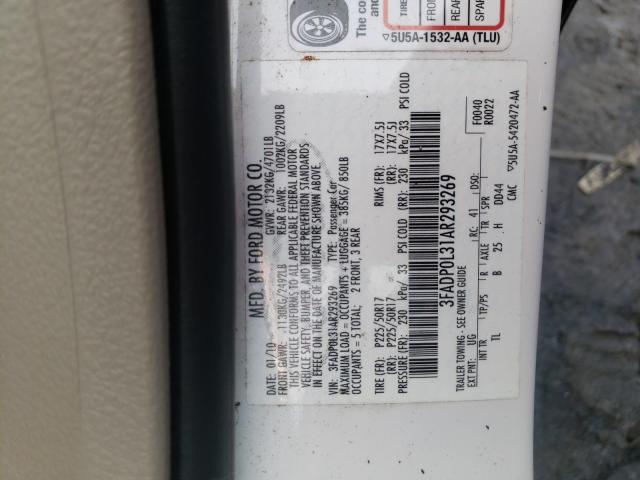 Photo 9 VIN: 3FADP0L31AR293269 - FORD FUSION HYB 