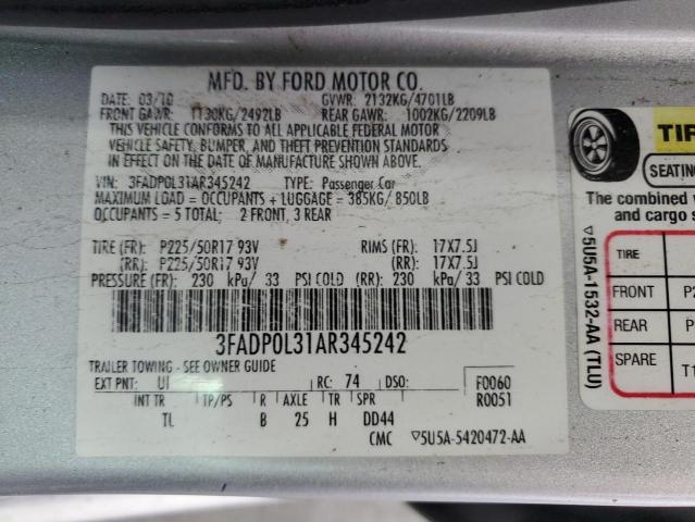 Photo 11 VIN: 3FADP0L31AR345242 - FORD FUSION HYB 