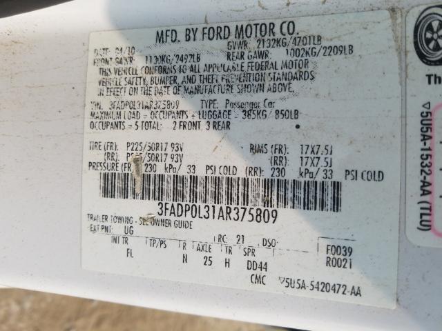 Photo 9 VIN: 3FADP0L31AR375809 - FORD FUSION HYB 