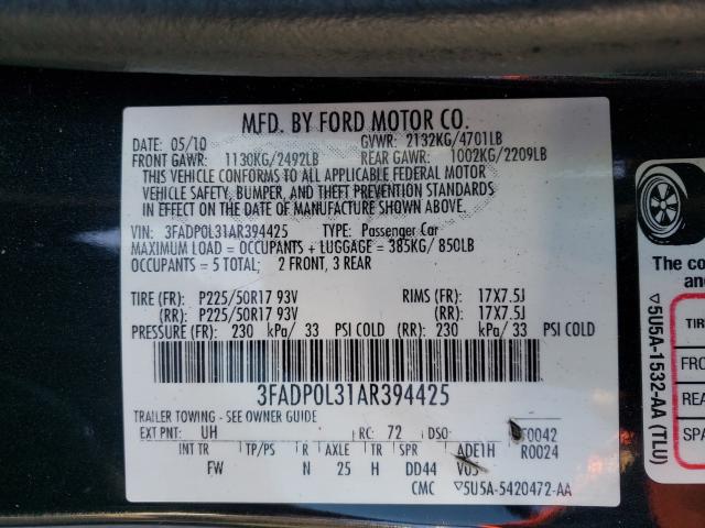 Photo 9 VIN: 3FADP0L31AR394425 - FORD FUSION HYB 