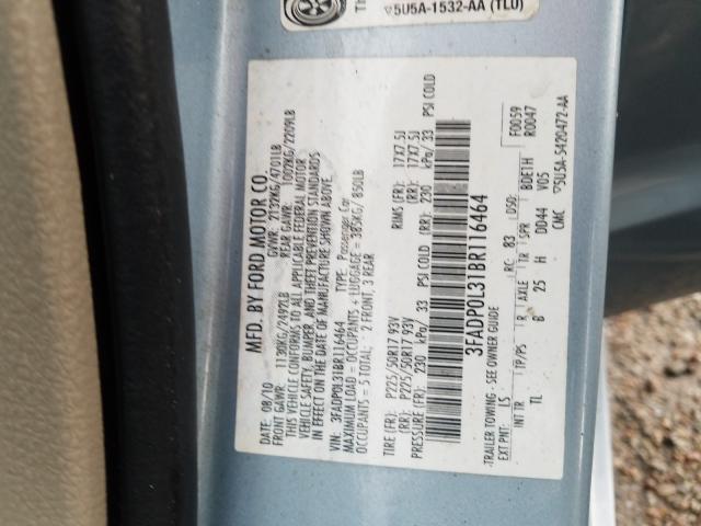 Photo 9 VIN: 3FADP0L31BR116464 - FORD FUSION HYB 