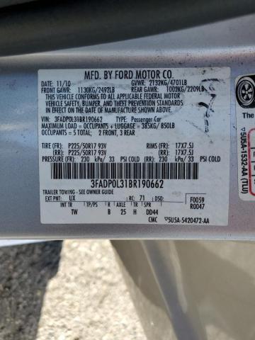 Photo 9 VIN: 3FADP0L31BR190662 - FORD FUSION HYB 