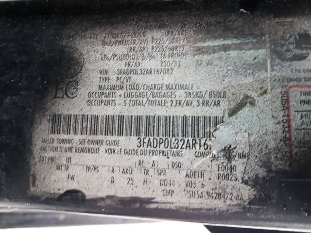 Photo 8 VIN: 3FADP0L32AR167082 - FORD FUSION HYB 