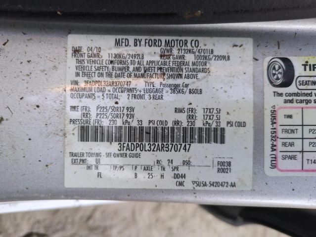 Photo 12 VIN: 3FADP0L32AR370747 - FORD FUSION HYB 