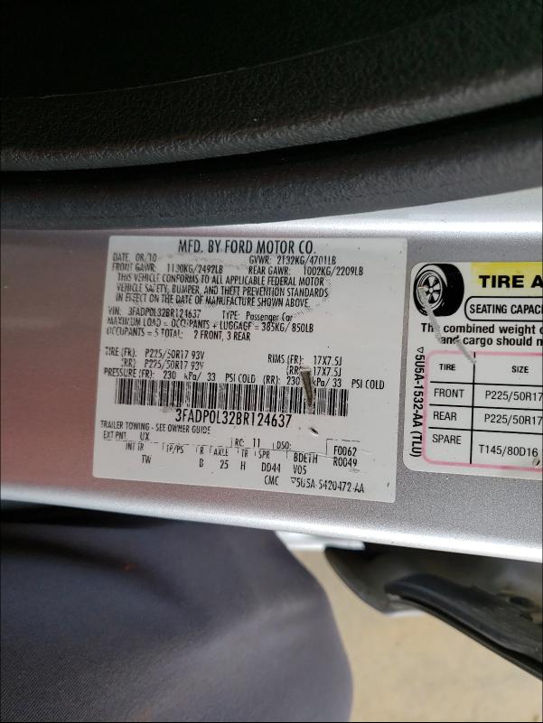 Photo 9 VIN: 3FADP0L32BR124637 - FORD FUSION HYB 