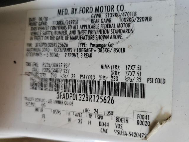 Photo 12 VIN: 3FADP0L32BR125626 - FORD FUSION HYB 