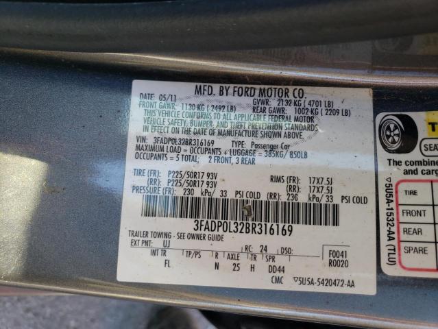 Photo 12 VIN: 3FADP0L32BR316169 - FORD FUSION 