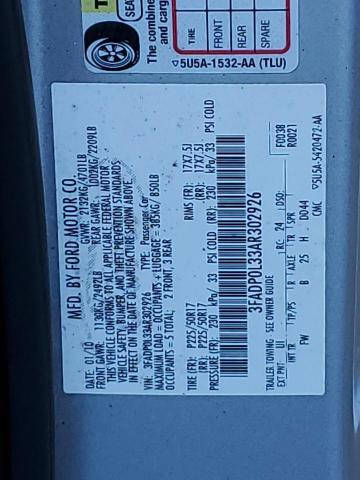 Photo 9 VIN: 3FADP0L33AR302926 - FORD FUSION HYB 