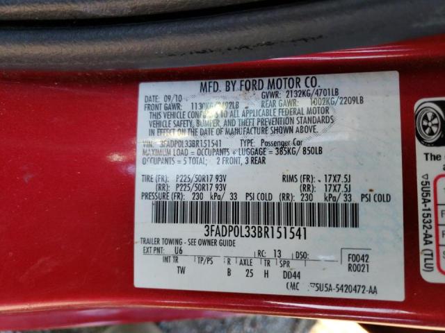 Photo 9 VIN: 3FADP0L33BR151541 - FORD FUSION HYB 